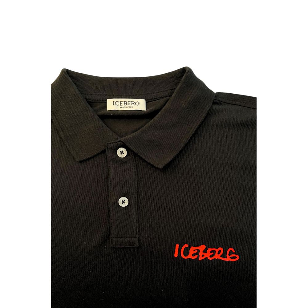 Iceberg Black Cotton Men Polo Shirt - ClickThatClicks 