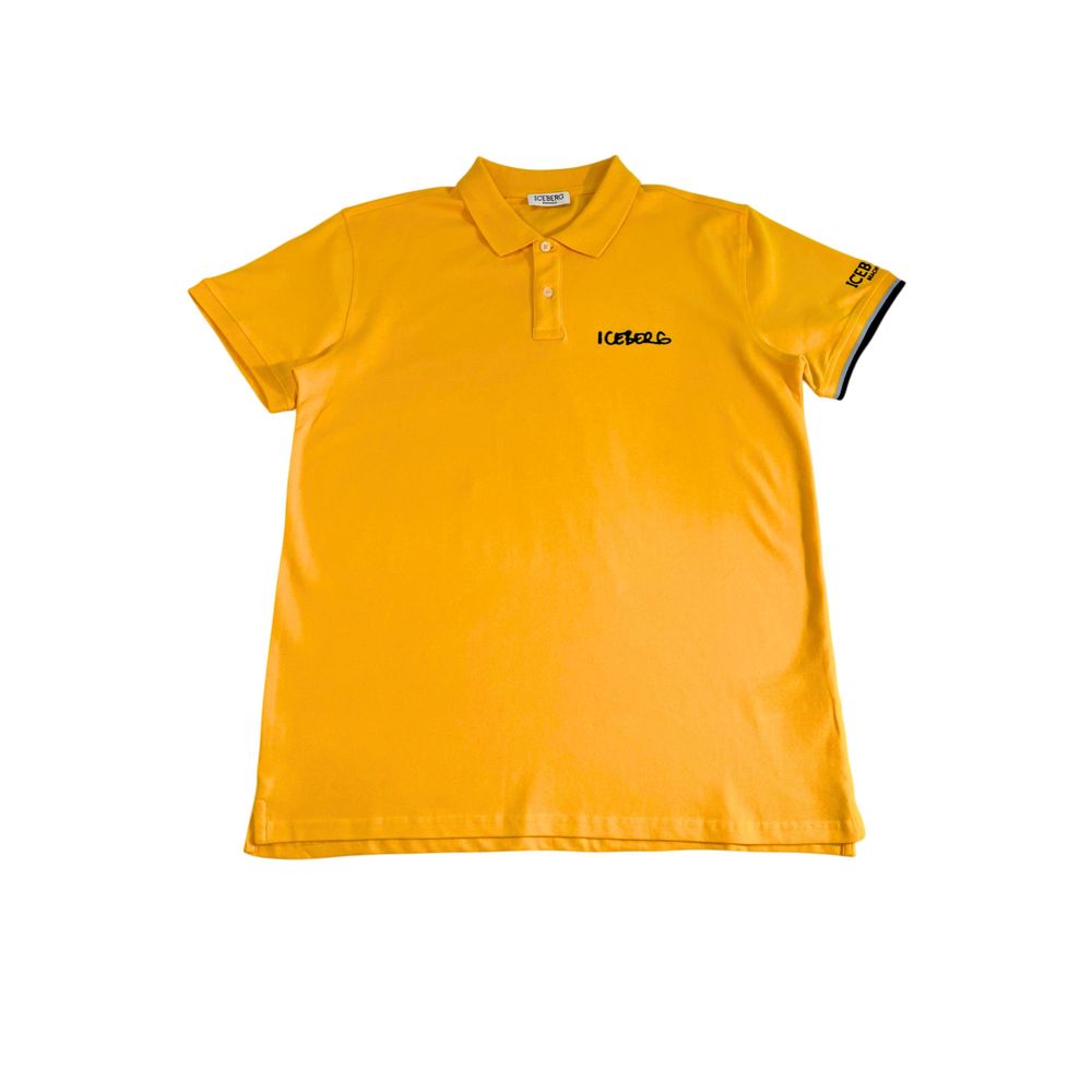 Iceberg Yellow Cotton Men Polo Shirt - ClickThatClicks 