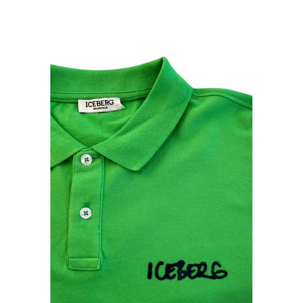 Iceberg Green Cotton Men Polo Shirt - ClickThatClicks 