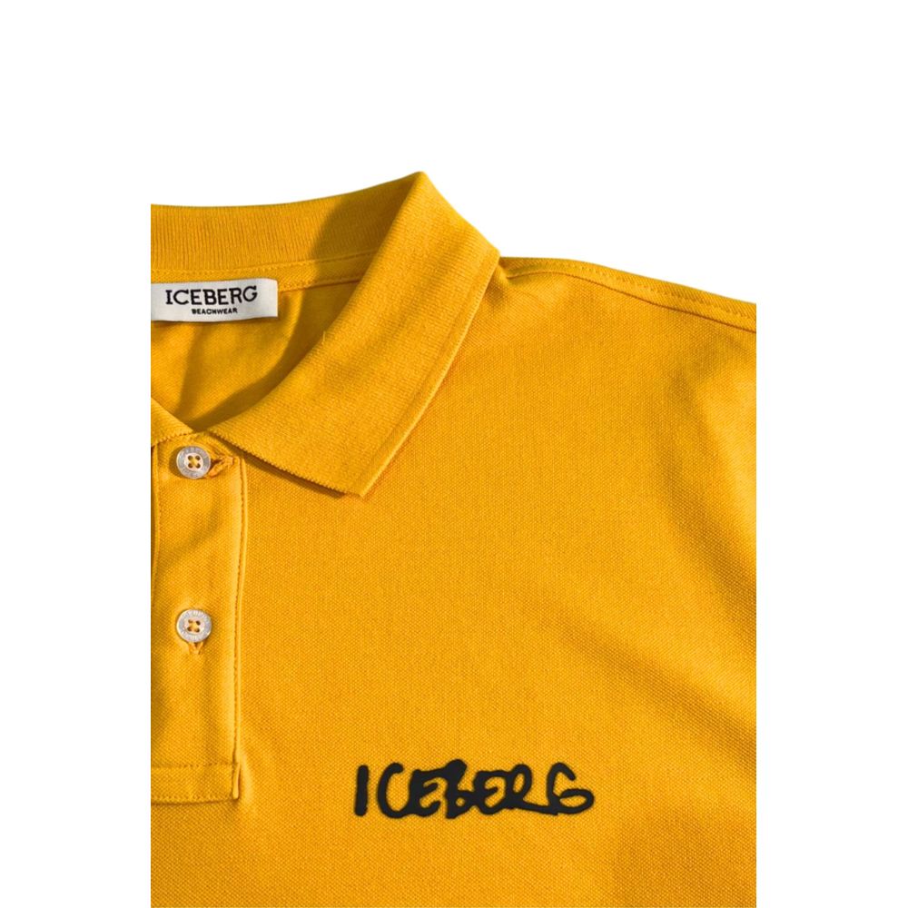 Iceberg Yellow Cotton Men Polo Shirt - ClickThatClicks 