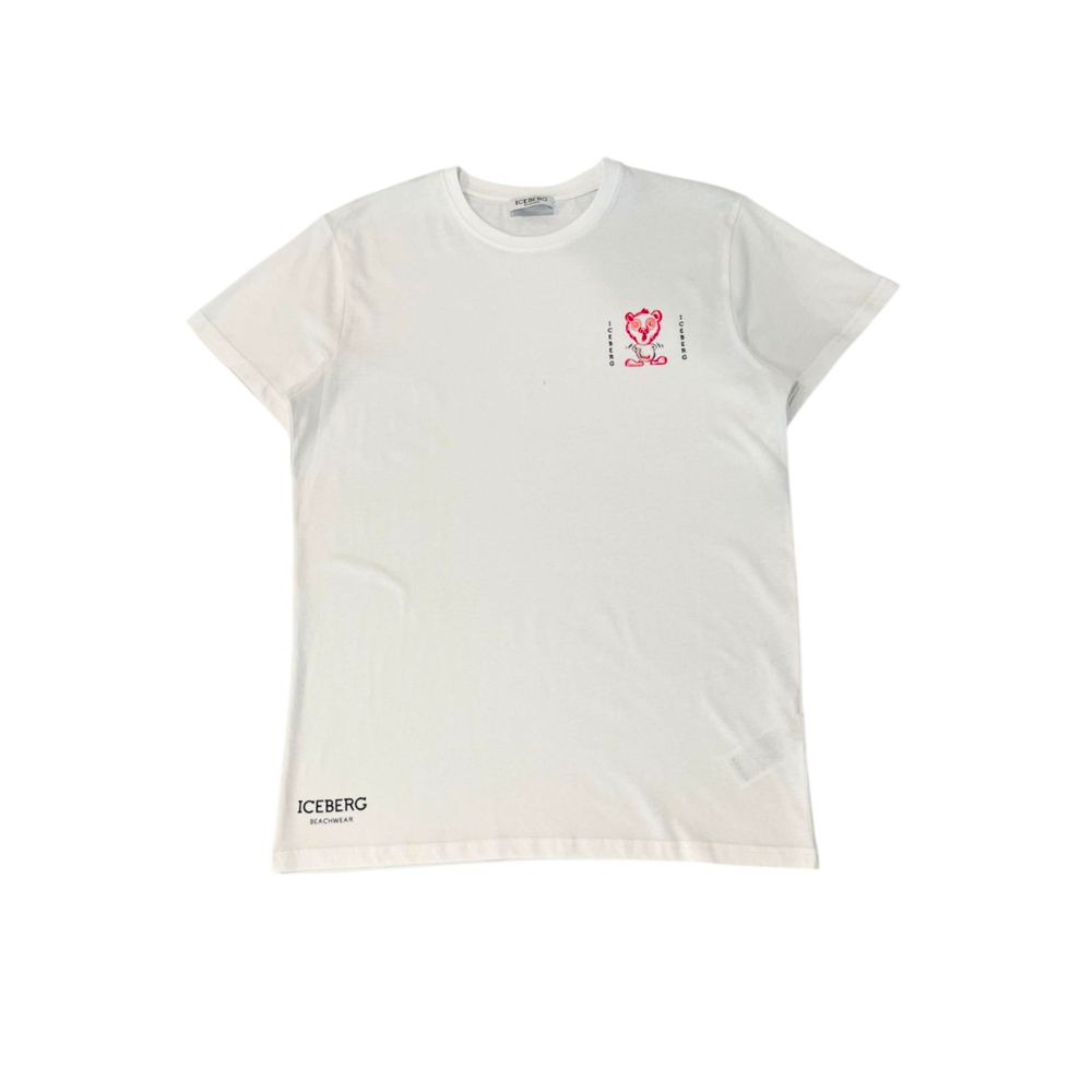 Iceberg White Cotton Men T-Shirt - ClickThatClicks 