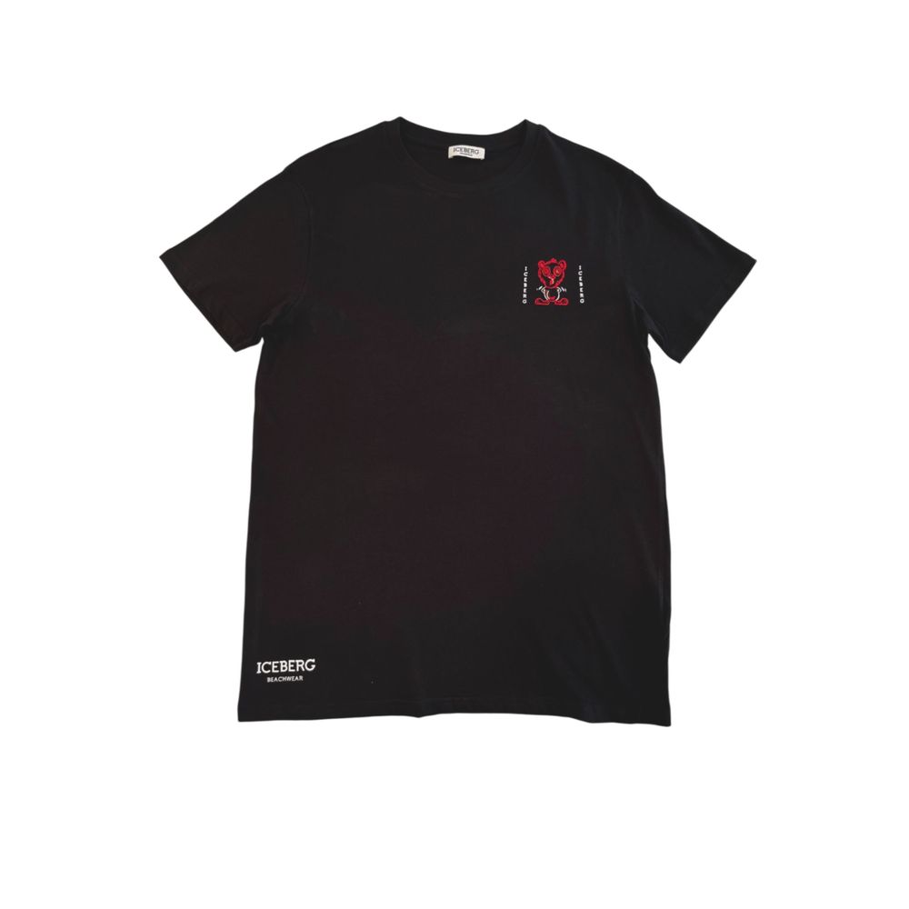 Iceberg Black Cotton Men T-Shirt - ClickThatClicks 