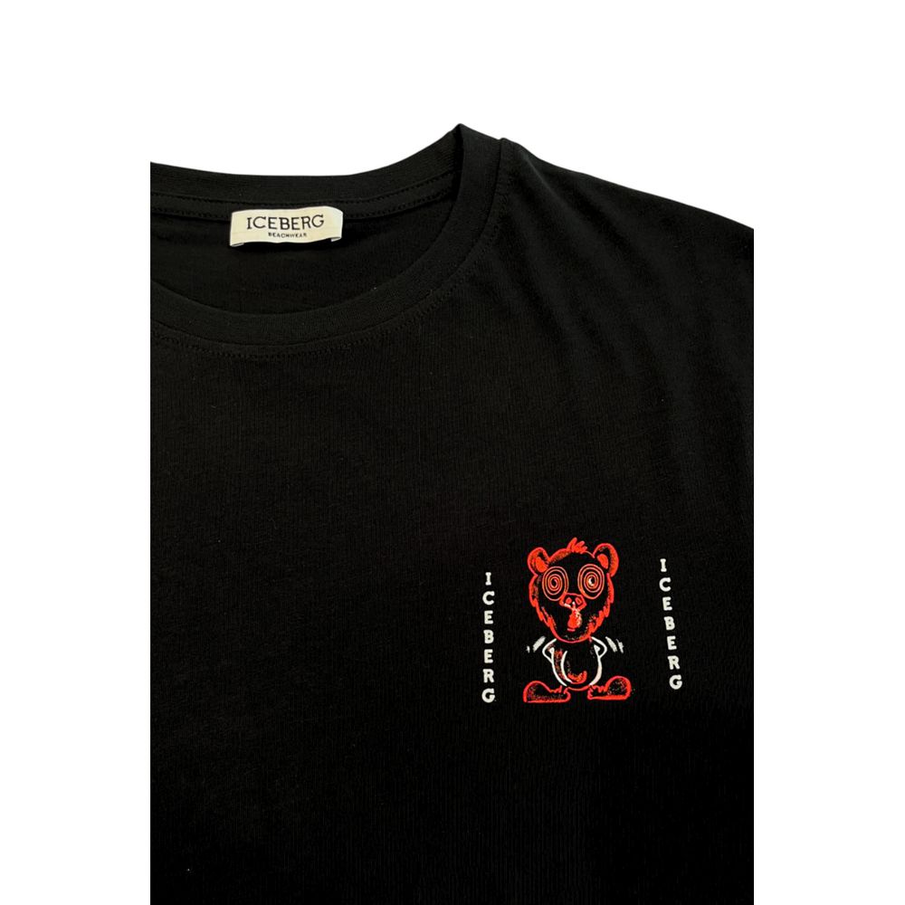 Iceberg Black Cotton Men T-Shirt - ClickThatClicks 
