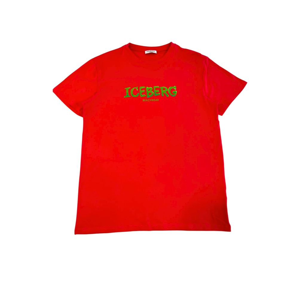 Iceberg Red Cotton Men T-Shirt - ClickThatClicks 