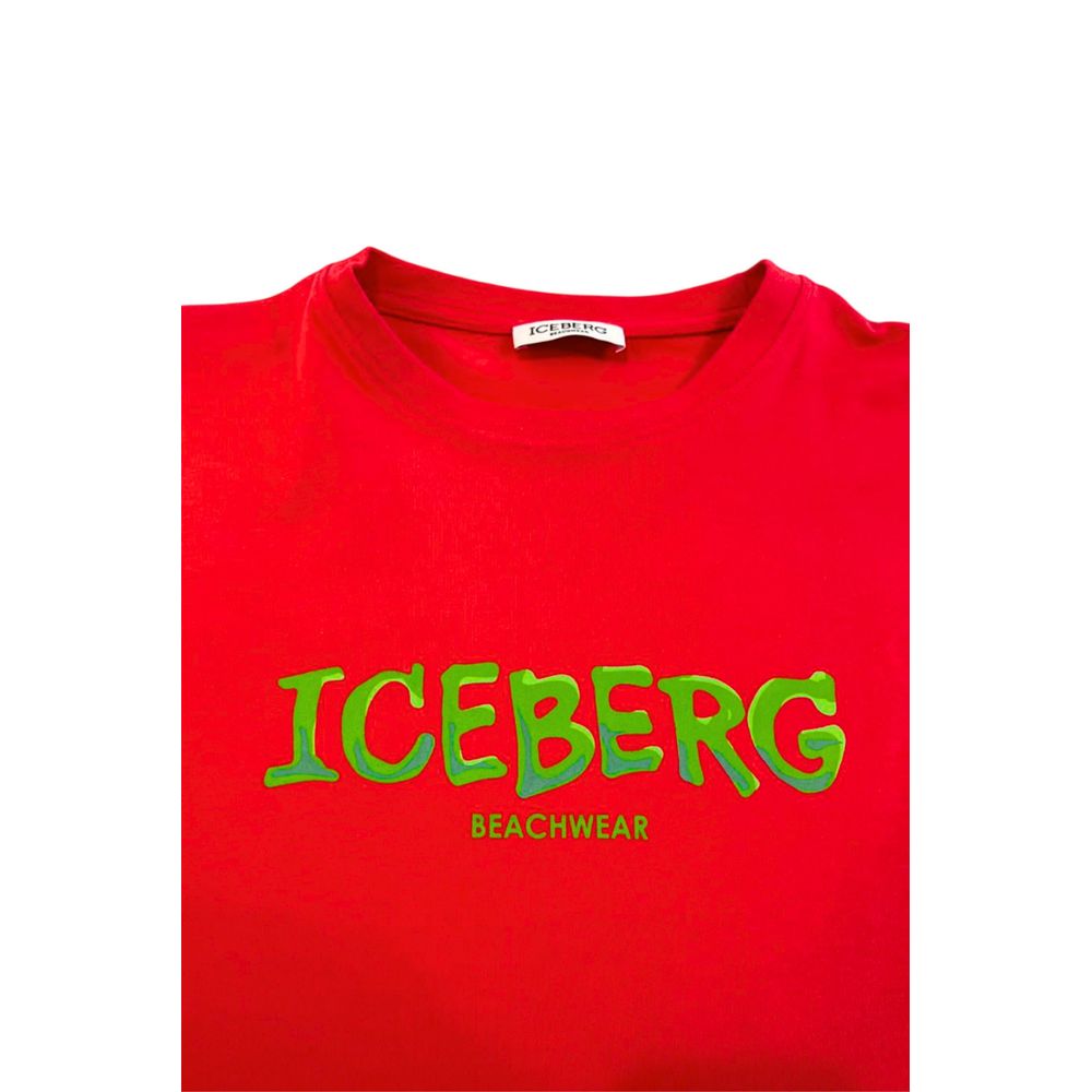 Iceberg Red Cotton Men T-Shirt - ClickThatClicks 
