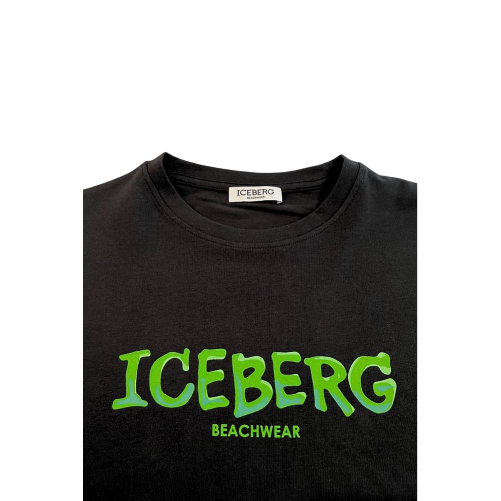 Iceberg Black Cotton Men T-Shirt - ClickThatClicks 