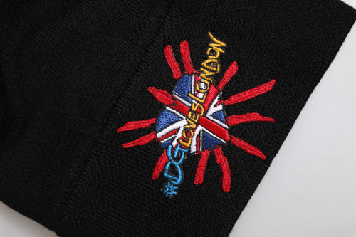 Dolce & Gabbana Black #DGLOVESLONDON Knitted Beanie Hat - ClickThatClicks 