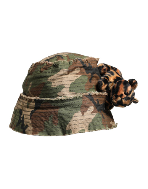 Dolce & Gabbana Multicolor Leopard Embellish Wide Brim Bucket Hat - ClickThatClicks 
