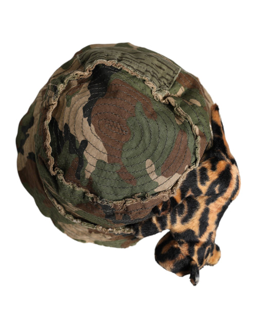 Dolce & Gabbana Multicolor Leopard Embellish Wide Brim Bucket Hat - ClickThatClicks 