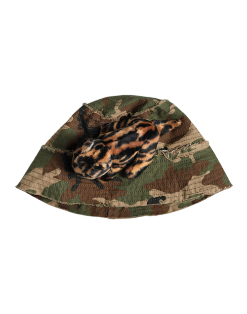 Dolce & Gabbana Multicolor Leopard Embellish Wide Brim Bucket Hat - ClickThatClicks 