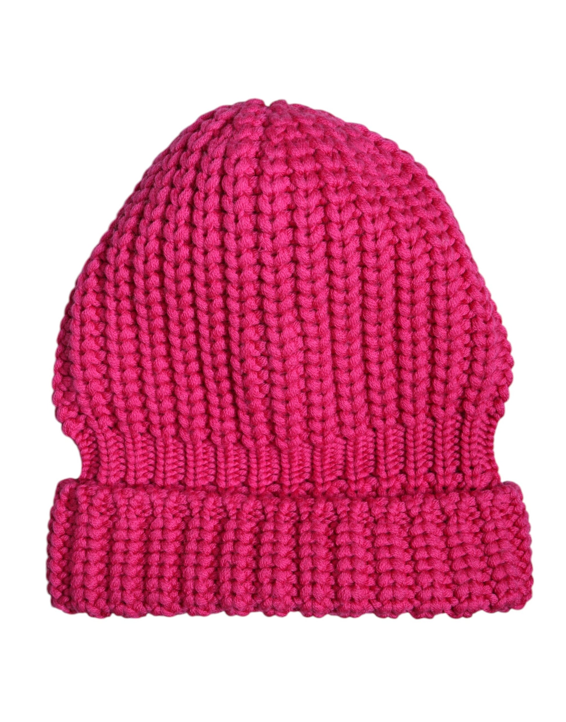 Dolce & Gabbana Pink Solid Wool Knitted Winter Beanie Hat - ClickThatClicks 