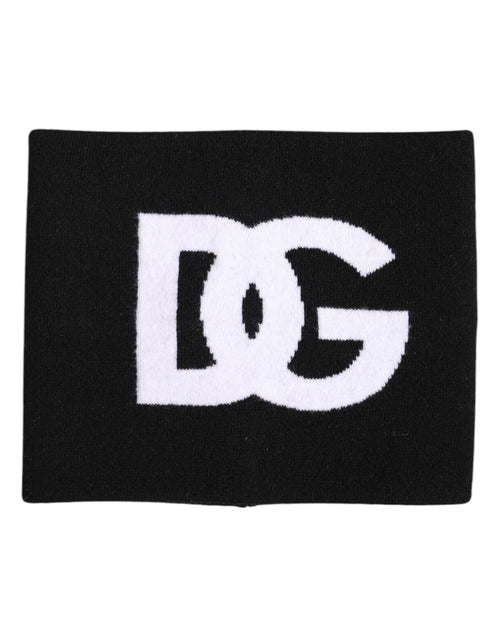 Dolce & Gabbana Black White Logo Print Knitted Neck Warmer Scarf - ClickThatClicks 