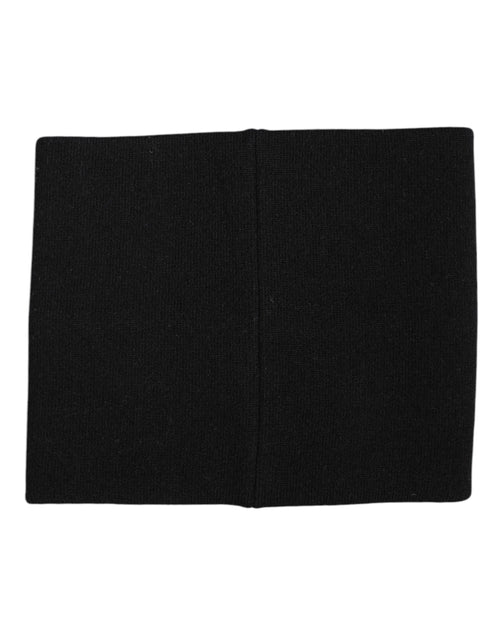 Dolce & Gabbana Black White Logo Print Knitted Neck Warmer Scarf - ClickThatClicks 