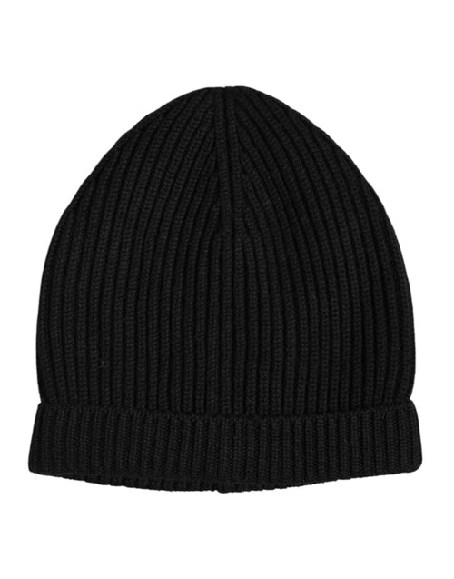 Dolce & Gabbana Black Cashmere Knitted Winter Beanie Hat - ClickThatClicks 