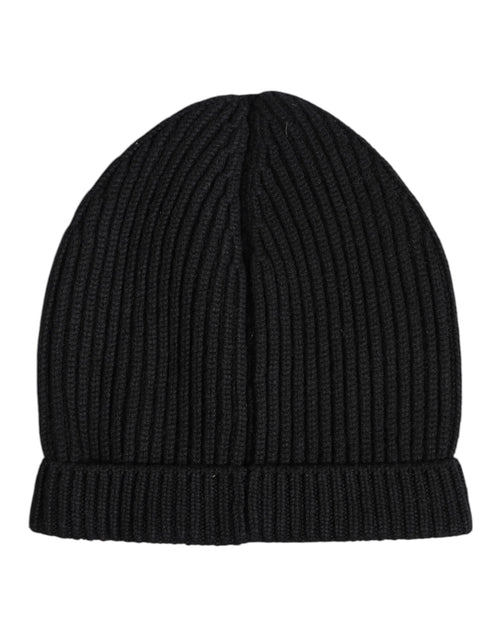 Dolce & Gabbana Black Cashmere Knitted Winter Beanie Hat - ClickThatClicks 
