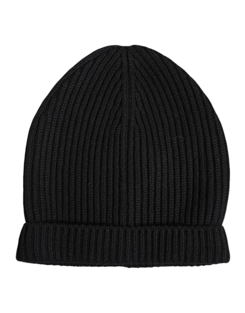 Dolce & Gabbana Black Cashmere Knitted Winter Beanie Hat - ClickThatClicks 