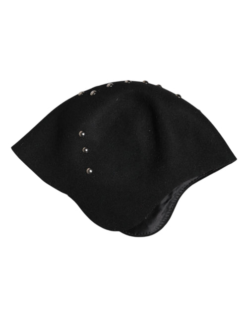 Dolce & Gabbana Black Wool Multicolor Embellished Cloche Hat - ClickThatClicks 