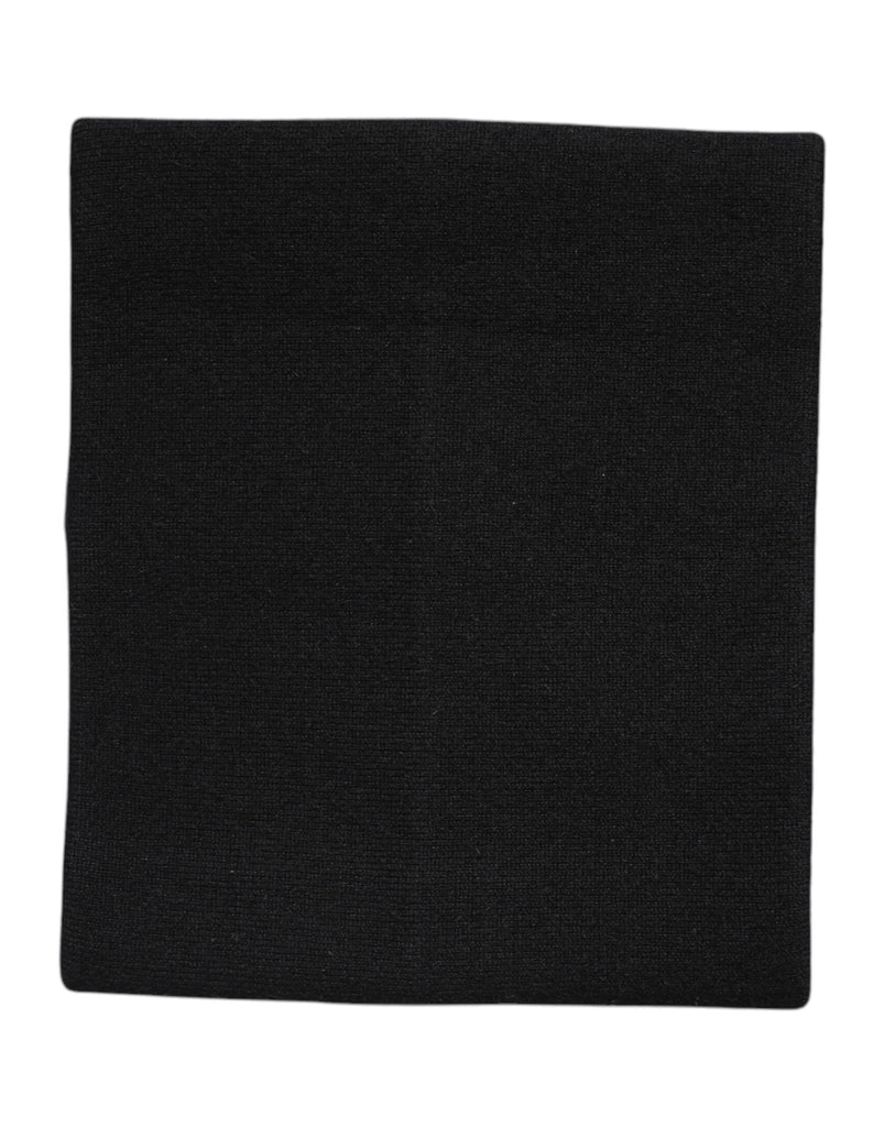 Dolce & Gabbana Black Cashmere Knitted Neck Warmer Foulard Scarf