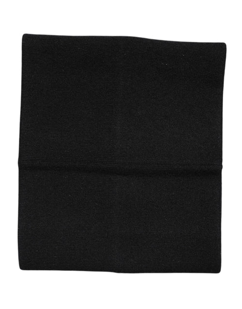 Dolce & Gabbana Black Cashmere Knitted Neck Warmer Foulard Scarf - ClickThatClicks 