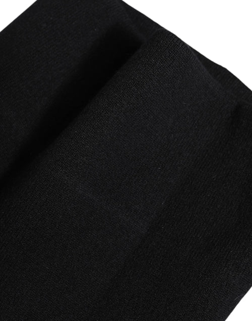 Dolce & Gabbana Black Cashmere Knitted Neck Warmer Foulard Scarf - ClickThatClicks 