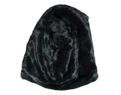 Dolce & Gabbana Black Weasel Fur Womens Beanie Hat - ClickThatClicks 
