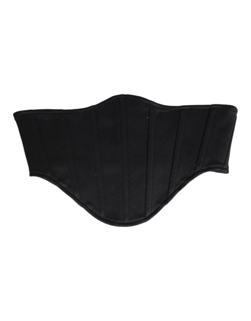 Dolce & Gabbana Black Cotton Waist Tuxedo Belt Cummerbund