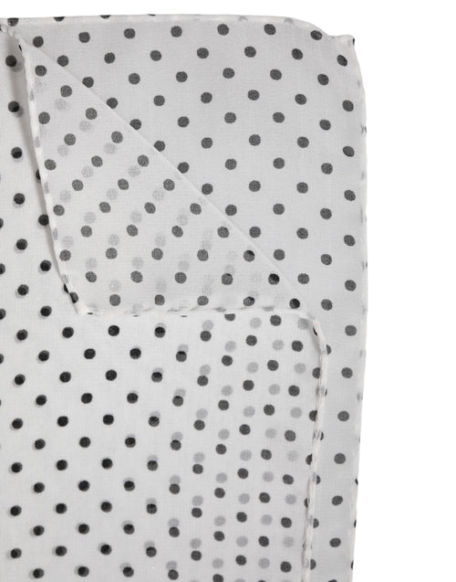 Dolce & Gabbana White Polka Dots Polyester Wrap Shawl Scarf - ClickThatClicks 