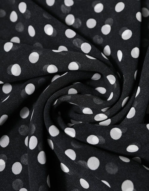 Dolce & Gabbana Black Polka Dots Polyester Wrap Shawl Scarf - ClickThatClicks 