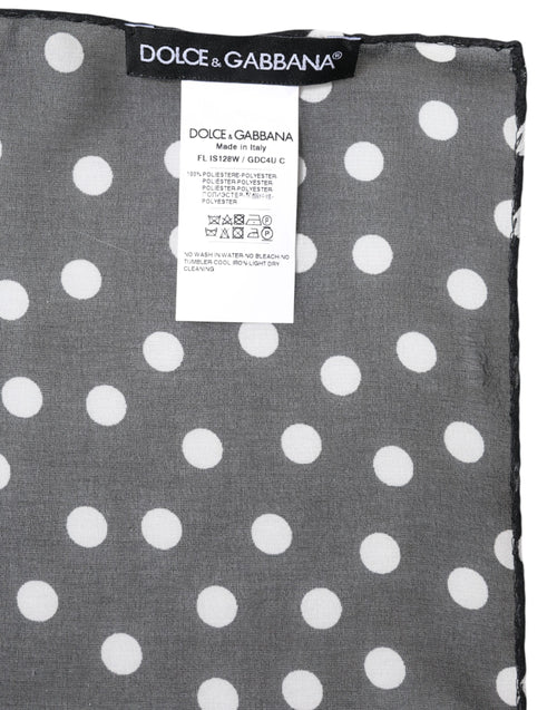 Dolce & Gabbana Black Polka Dots Polyester Wrap Shawl Scarf - ClickThatClicks 