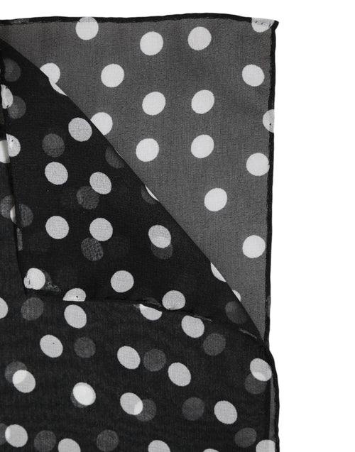 Dolce & Gabbana Black Polka Dots Polyester Wrap Shawl Scarf - ClickThatClicks 
