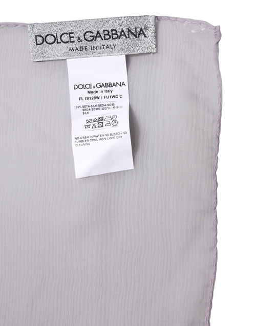 Dolce & Gabbana Purple Silk Rectangle Wrap Shawl Scarf - ClickThatClicks 