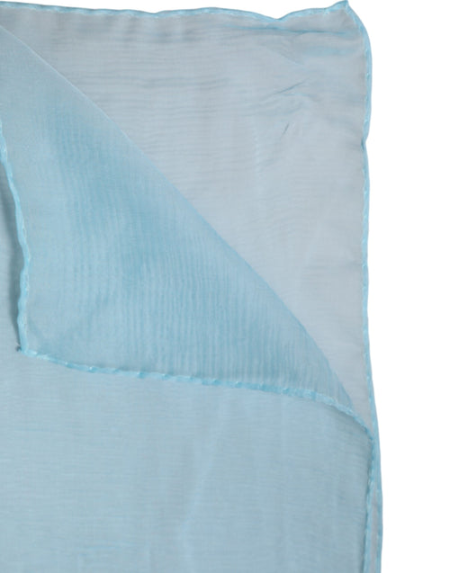 Dolce & Gabbana Light Blue Silk Rectangle Wrap Shawl Scarf - ClickThatClicks 