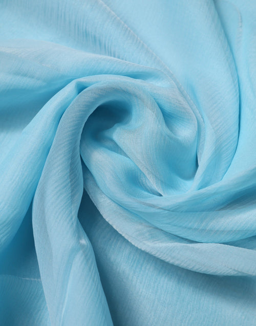 Dolce & Gabbana Light Blue Silk Rectangle Wrap Shawl Scarf - ClickThatClicks 