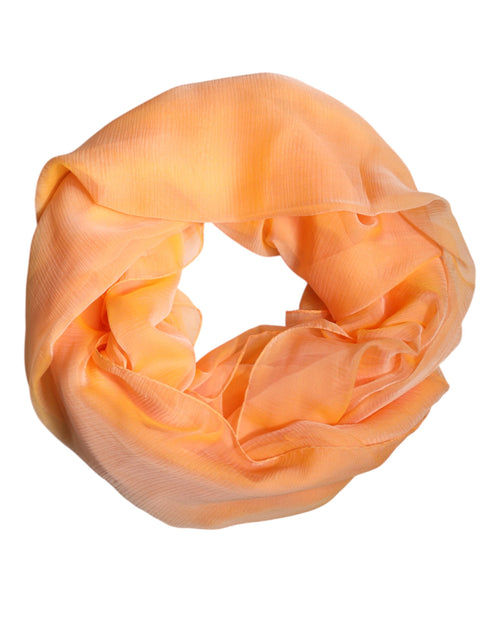 Dolce & Gabbana Orange Silk Rectangle Wrap Shawl Scarf - ClickThatClicks 