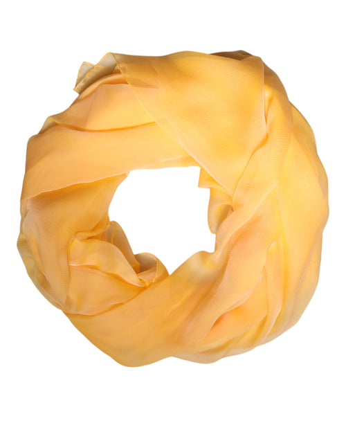 Dolce & Gabbana Yellow Silk Rectangle Wrap Shawl Scarf - ClickThatClicks 