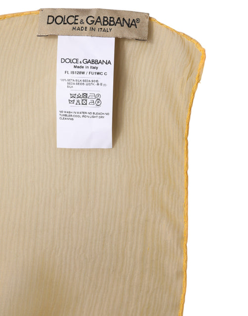 Dolce & Gabbana Yellow Silk Rectangle Wrap Shawl Scarf - ClickThatClicks 