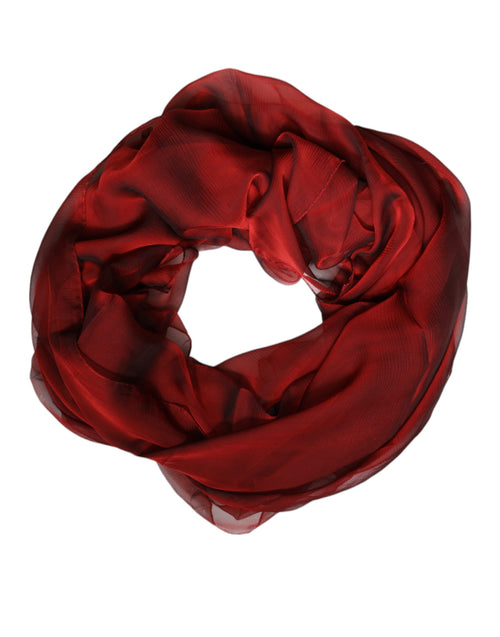Dolce & Gabbana Red Silk Rectangle Women Wrap Shawl Scarf - ClickThatClicks 