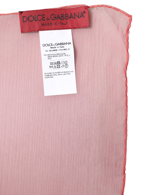 Dolce & Gabbana Pink Silk Rectangle Women Wrap Shawl Scarf - ClickThatClicks 