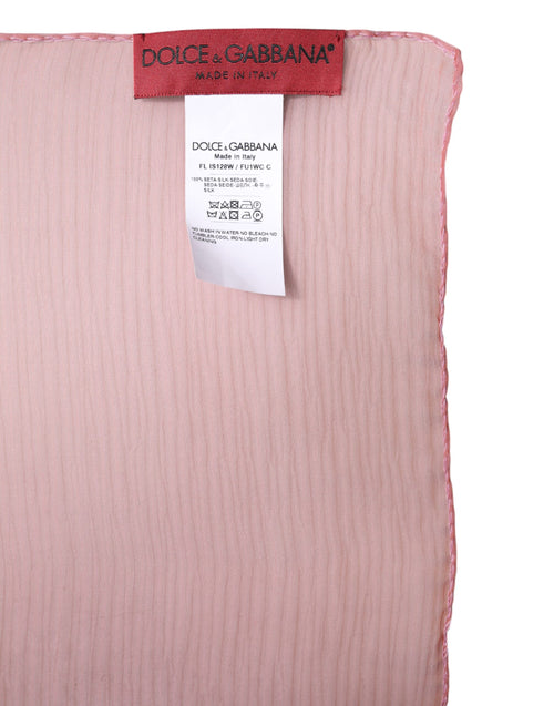 Dolce & Gabbana Pink Silk Rectangle Women Wrap Shawl Scarf - ClickThatClicks 