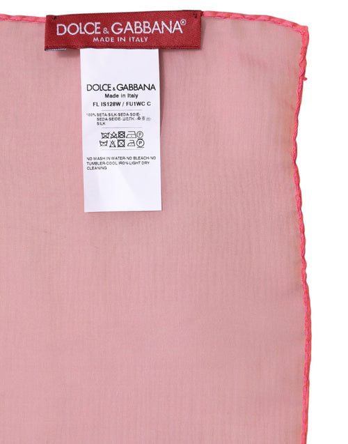 Dolce & Gabbana Pink Silk Rectangle Women Wrap Shawl Scarf - ClickThatClicks 