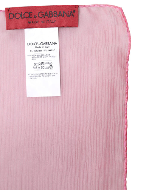 Dolce & Gabbana Pink Silk Rectangle Women Wrap Shawl Scarf - ClickThatClicks 
