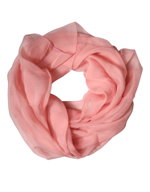 Dolce & Gabbana Pink Silk Rectangle Women Wrap Shawl Scarf - ClickThatClicks 