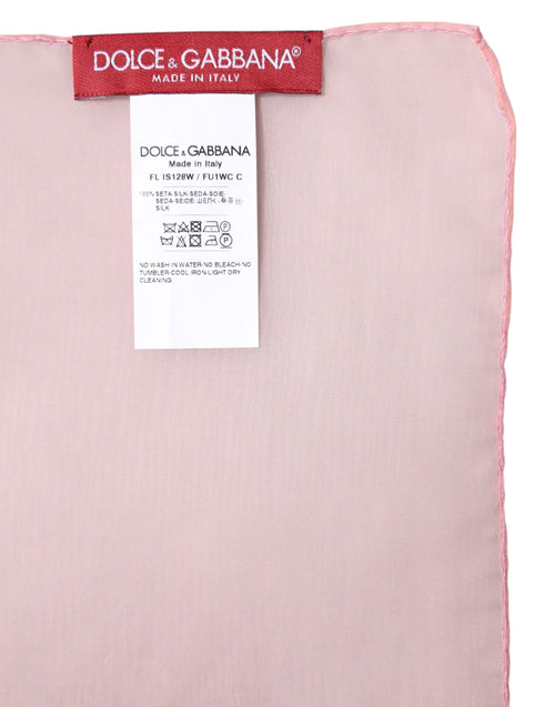 Dolce & Gabbana Pink Silk Rectangle Women Wrap Shawl Scarf - ClickThatClicks 