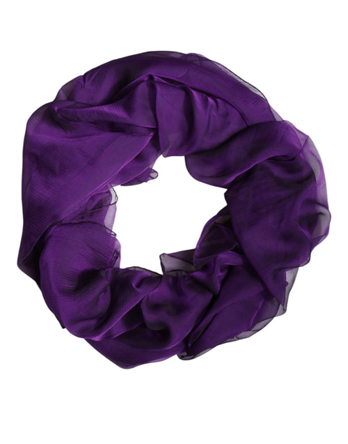 Dolce & Gabbana Purple Silk Rectangle Wrap Shawl Scarf - ClickThatClicks 
