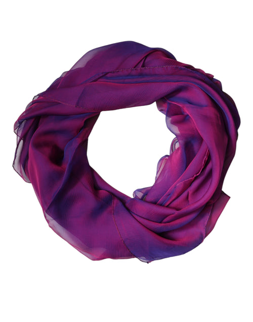 Dolce & Gabbana Purple Silk Rectangle Wrap Shawl Scarf - ClickThatClicks 