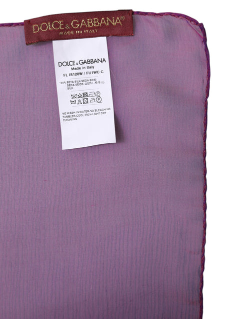 Dolce & Gabbana Purple Silk Rectangle Wrap Shawl Scarf - ClickThatClicks 