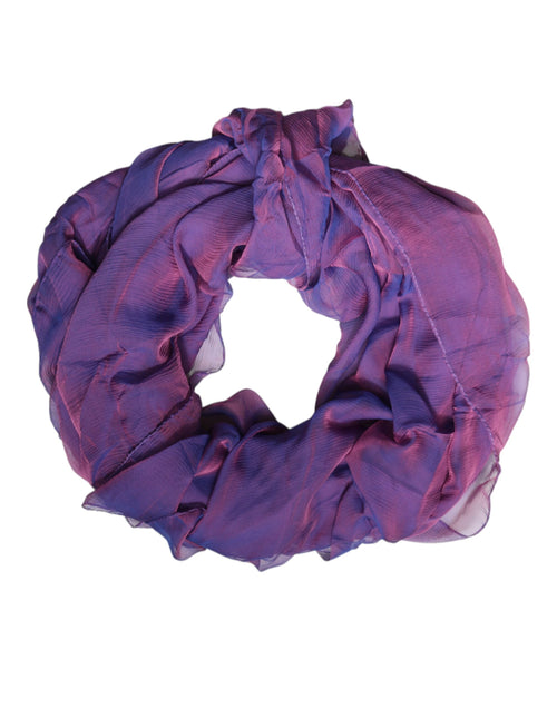 Dolce & Gabbana Purple Silk Rectangle Wrap Shawl Scarf - ClickThatClicks 