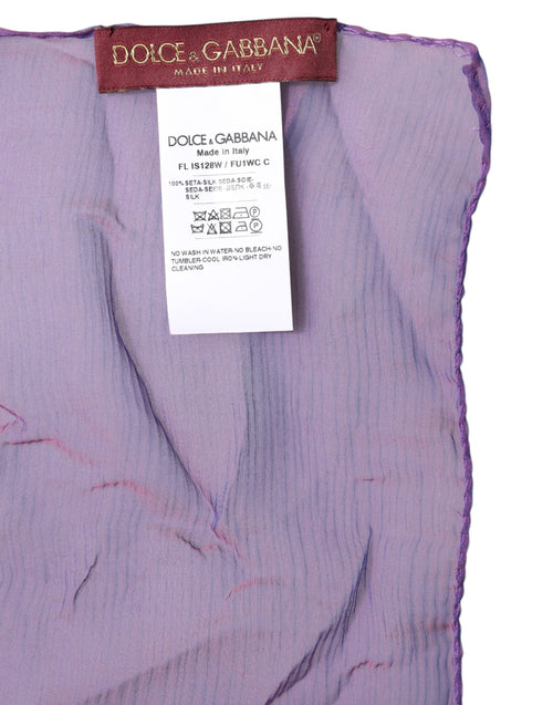 Dolce & Gabbana Purple Silk Rectangle Wrap Shawl Scarf - ClickThatClicks 