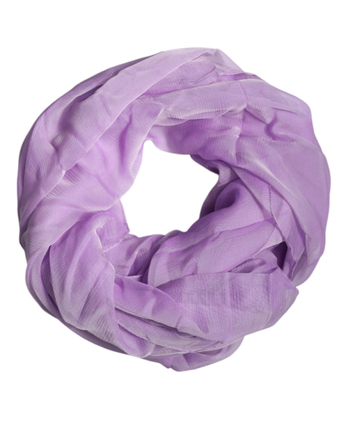 Dolce & Gabbana Purple Silk Rectangle Wrap Shawl Scarf - ClickThatClicks 