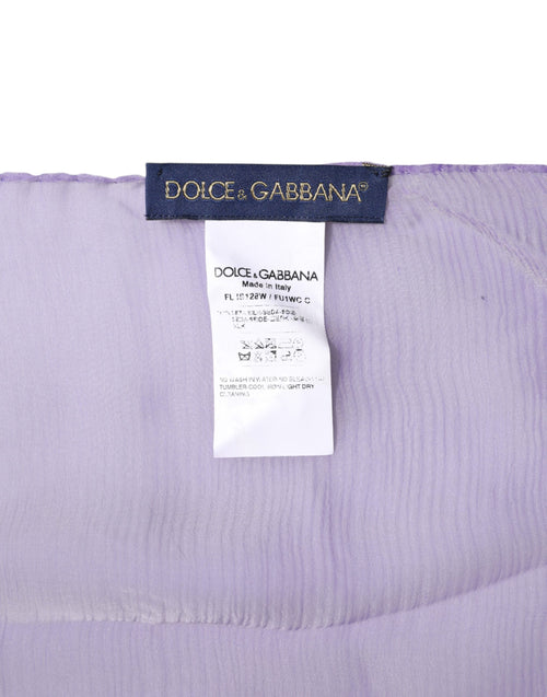 Dolce & Gabbana Purple Silk Rectangle Wrap Shawl Scarf - ClickThatClicks 